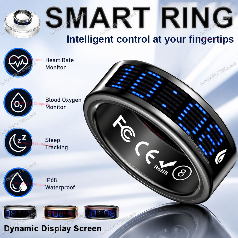 Smart Ring Health - Anello intelligente con schermo touch, promemoria