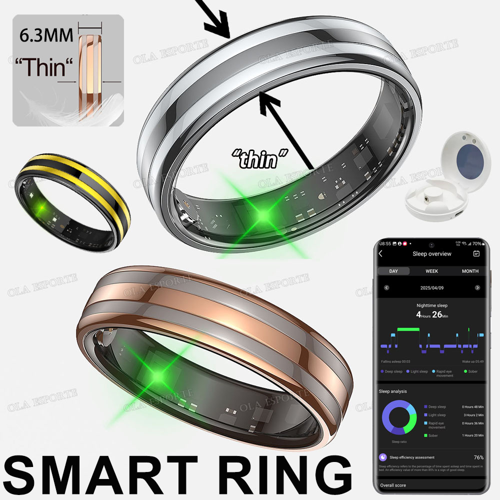 Smart Ring Health - Anello Intelligente con Rilevamento Gesti, Impermeabile